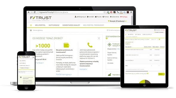 Platforma Funduszy Inwestycyjnych F-Trust umożliwia działania związania z jednostkami uczestnictwa w funduszach inwestycyjnych przez Internet