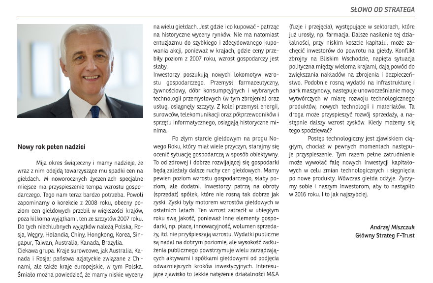 komentarz raport F-Trust