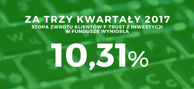 Wyniki inwestycyjne klientów F-Trust za trzy kwartały 2017 roku wyniki inwestycji klientów f-trust